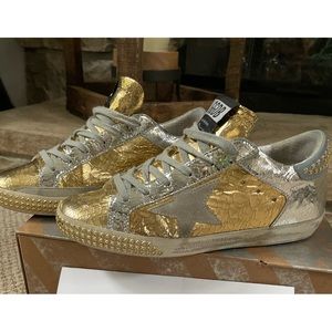 Golden Goose Gold Silver Metallic Superstar size 37